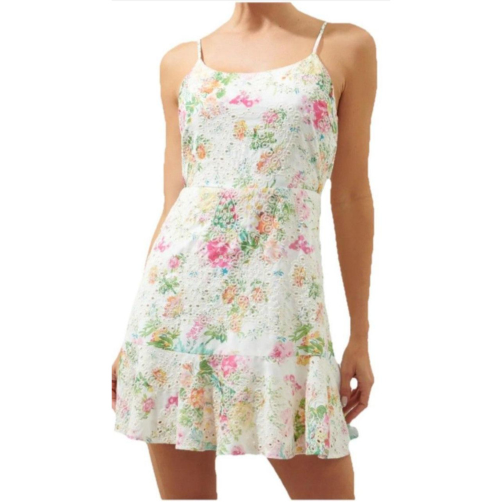 Sugarlips Eyelet White Floral Mini Dress Size XS 0-4